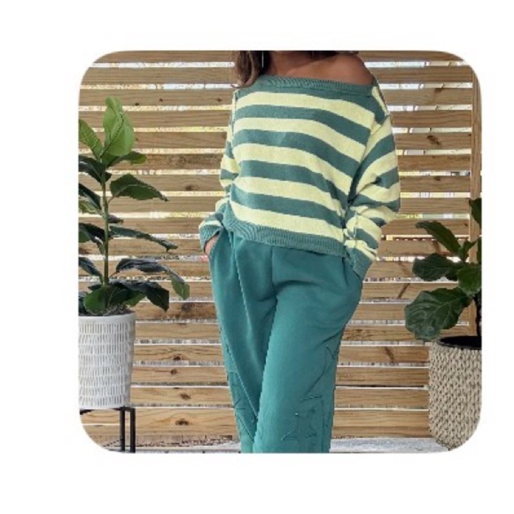 Striped Green and Yellow Sweater